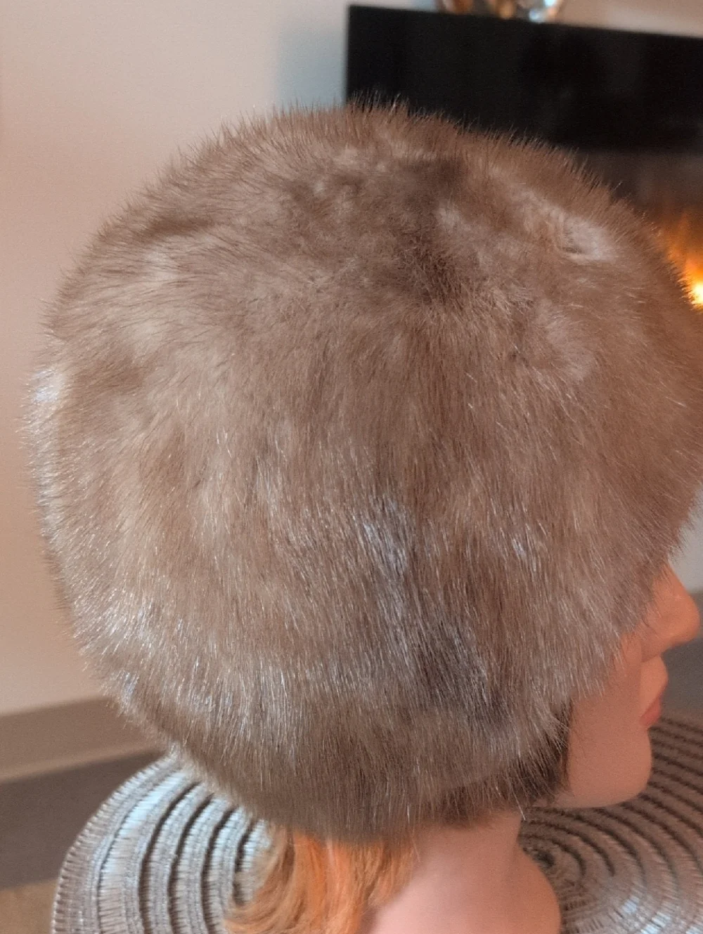 VTG Light Brown Mink Pill Box Hat - Picture 2 of 5